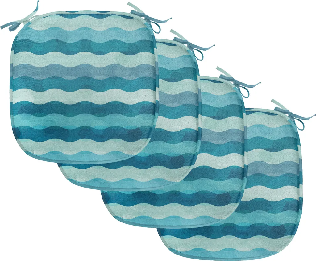 Coussin de Siège avec Sangles pour Salle à Manger Océan 40 cm Lot de 4
