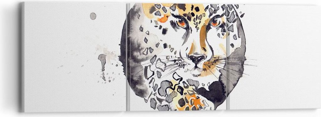 Bild auf Leinwand - Leinwandbild - Katze Orb Tierwelt Geparden - 90x30cm - Wand Bild - Wanddeko - Leinwanddruck - Bilder - Kunstdruck - Wanddekorat...