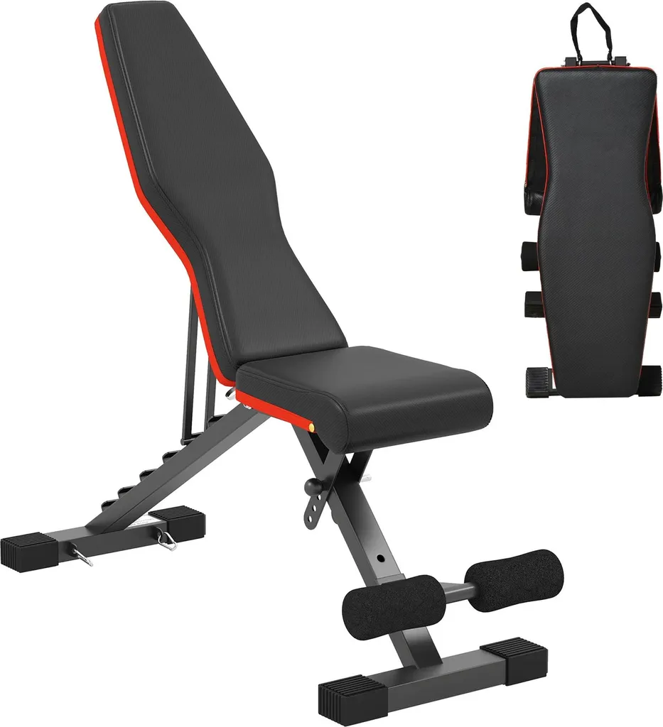 Banc d'entraînement pliable et réglable noir avec pupitre à biceps
