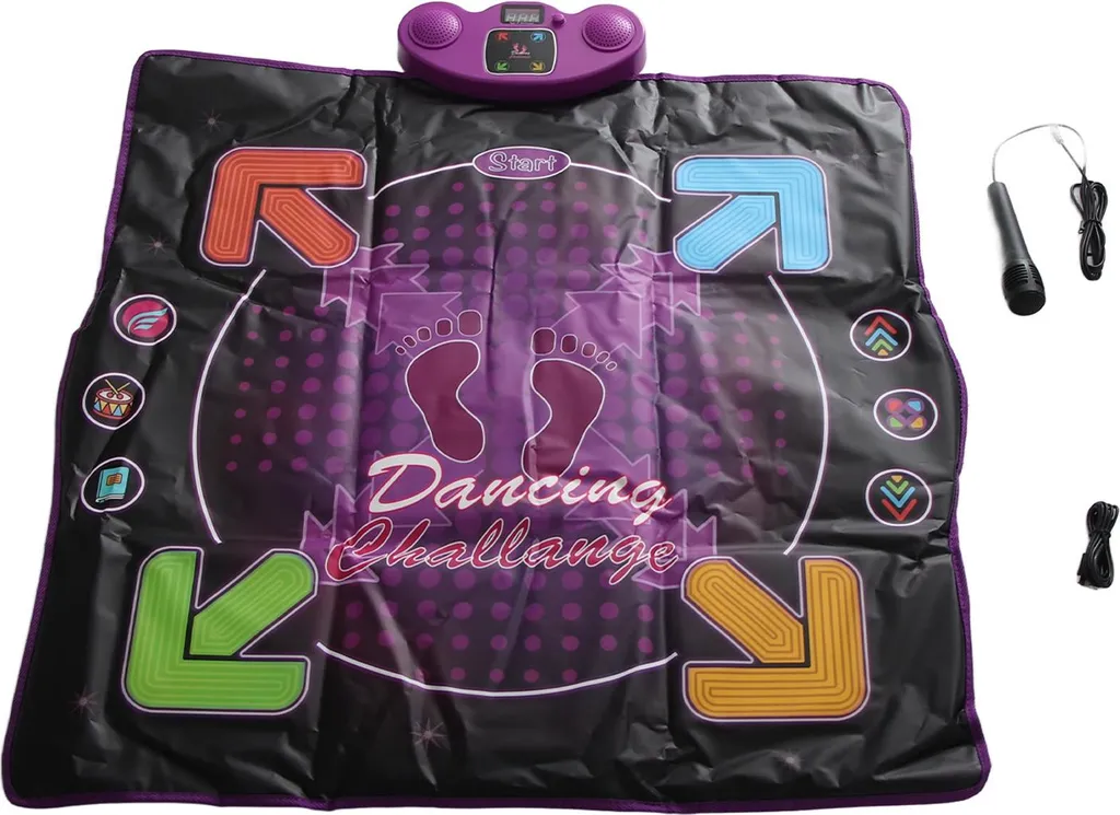 Tapis de danse électronique avec micro et 4 modes de jeux interactifs