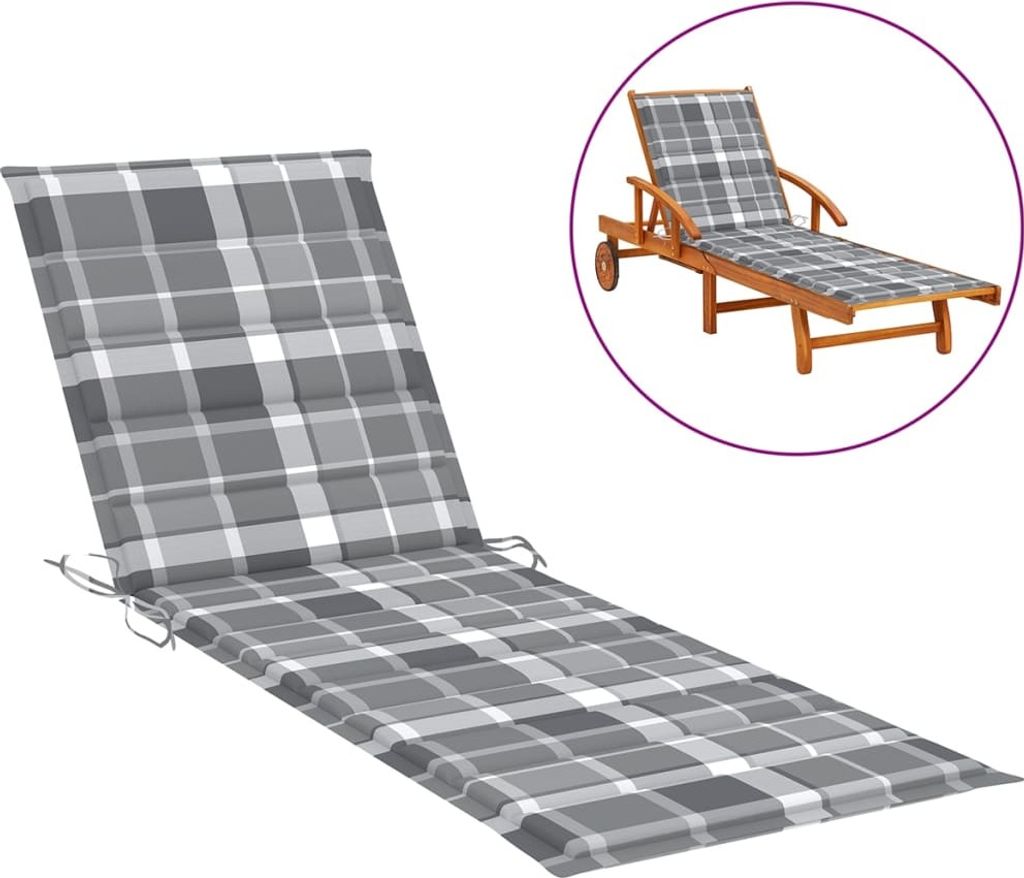 SonnenliegenAuflage Grau Karomuster 200x60x3 Kaufland.de