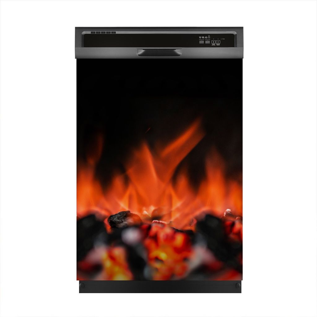 Magnete Dekorative 60x80 cm Küche Magnetmatte Spülmaschine - Grill Feuer Glut