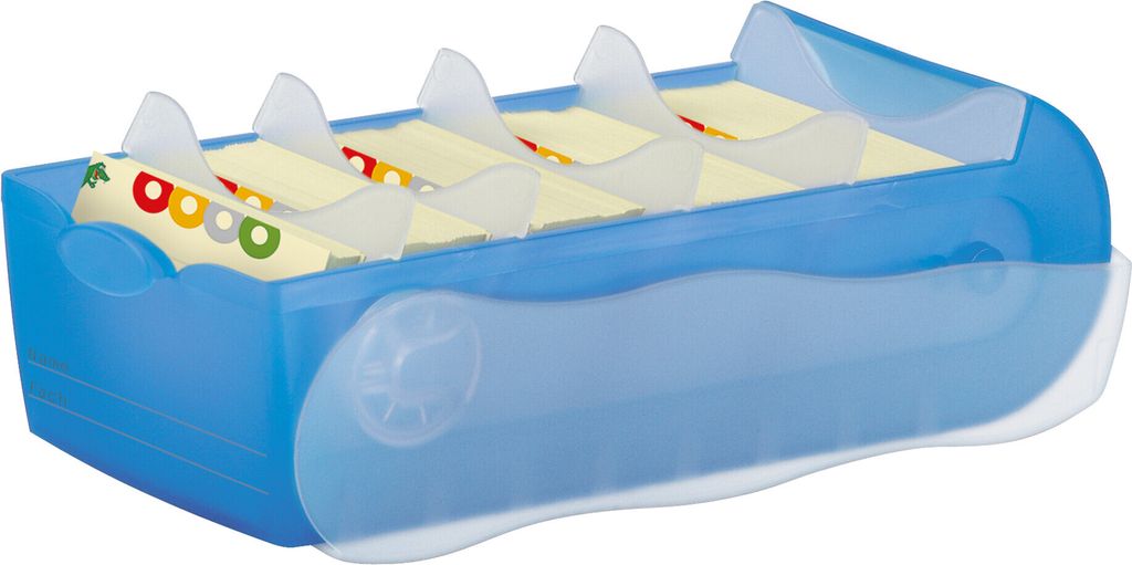 HAN Karteikasten CROCO 997-643 DIN A7 PP blau transluzent Produktbild 
