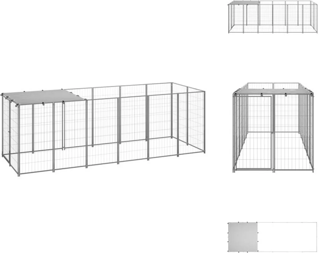 Chenil en acier galvanisé anti-corrosion 330x110 cm pour jardin