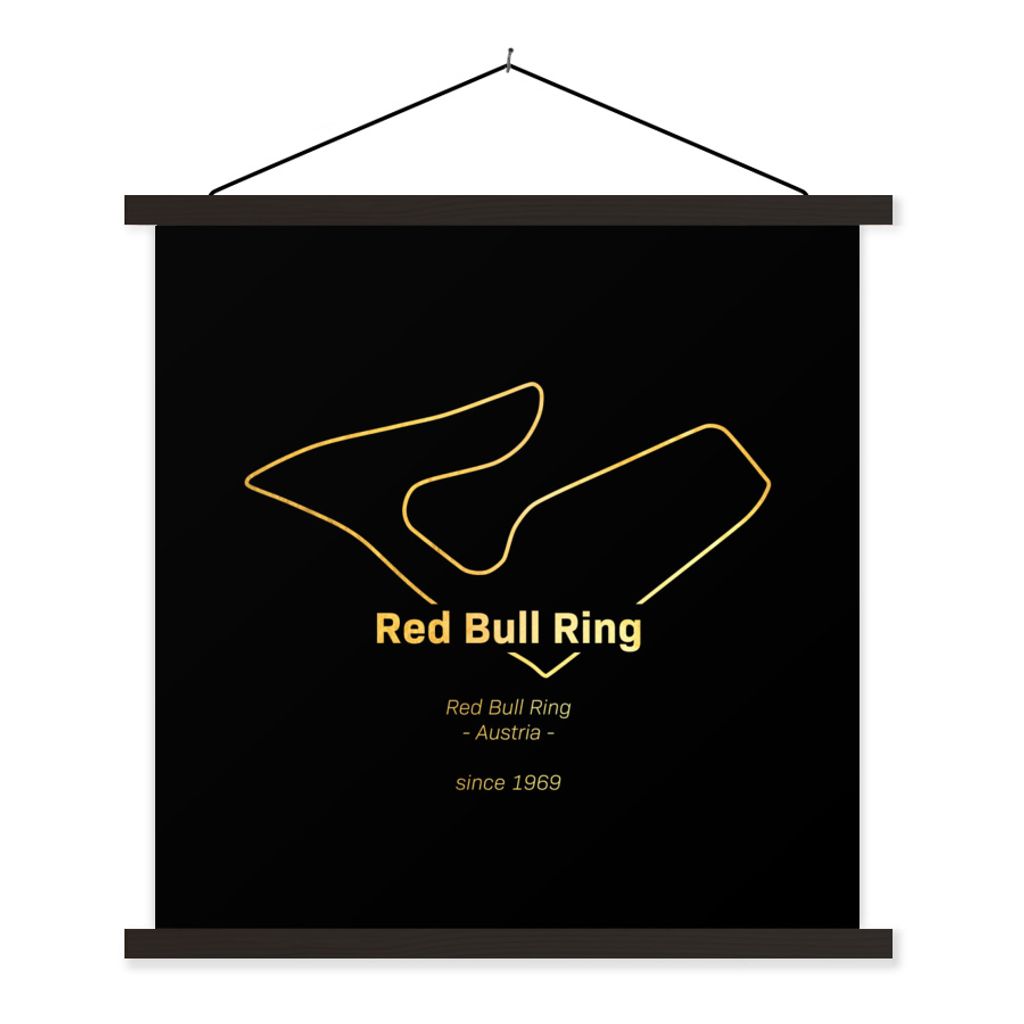 MuchoWow Textilposter Formel 1 - Rennstrecke - Red Bull Ring 90x90 cm mit schwarzem Rahmen - Magnetisches