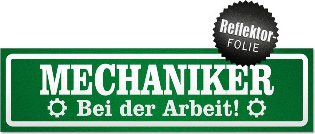 Mechaniker bei der Arbeit invertiert Magnetschild Schild magnetisch