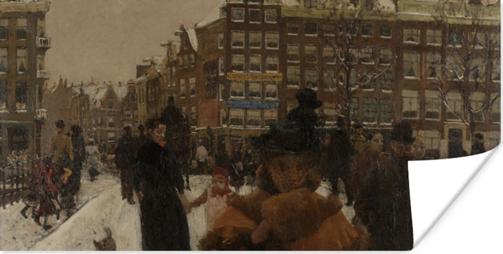 MuchoWow Poster Die Singelbrücke in der Paleisstraat in Amsterdam - Gemälde von George Hendrik Breitner 120x60 cm - Bild