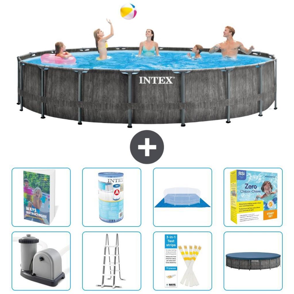 Prism Frame Pool Rund - 549x122 cm - 9-teilig S572