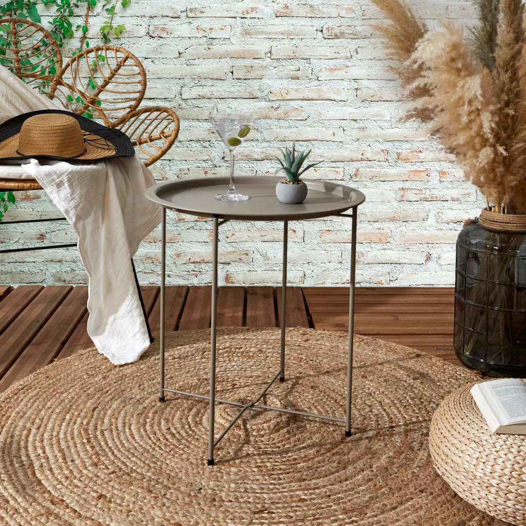 Table de salle à manger Sienna Beige - Table fixe pour salon de 6 places