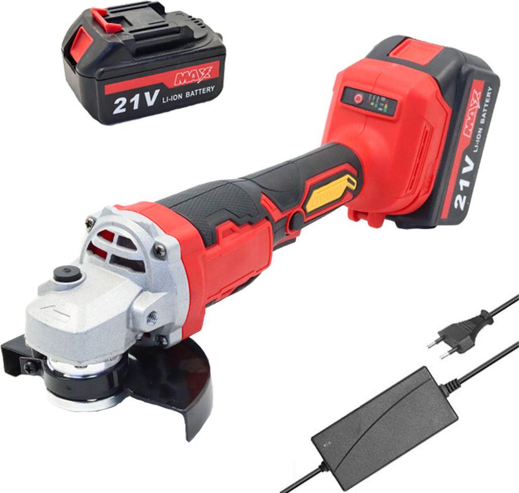 21 V 125 mm Winkelschleifer, buerstenloser Motor, multifunktionales elektrisches Schleifwerkzeug, 2 Stueck Lithiumbatterie-Schneidemaschine, Allzwe...