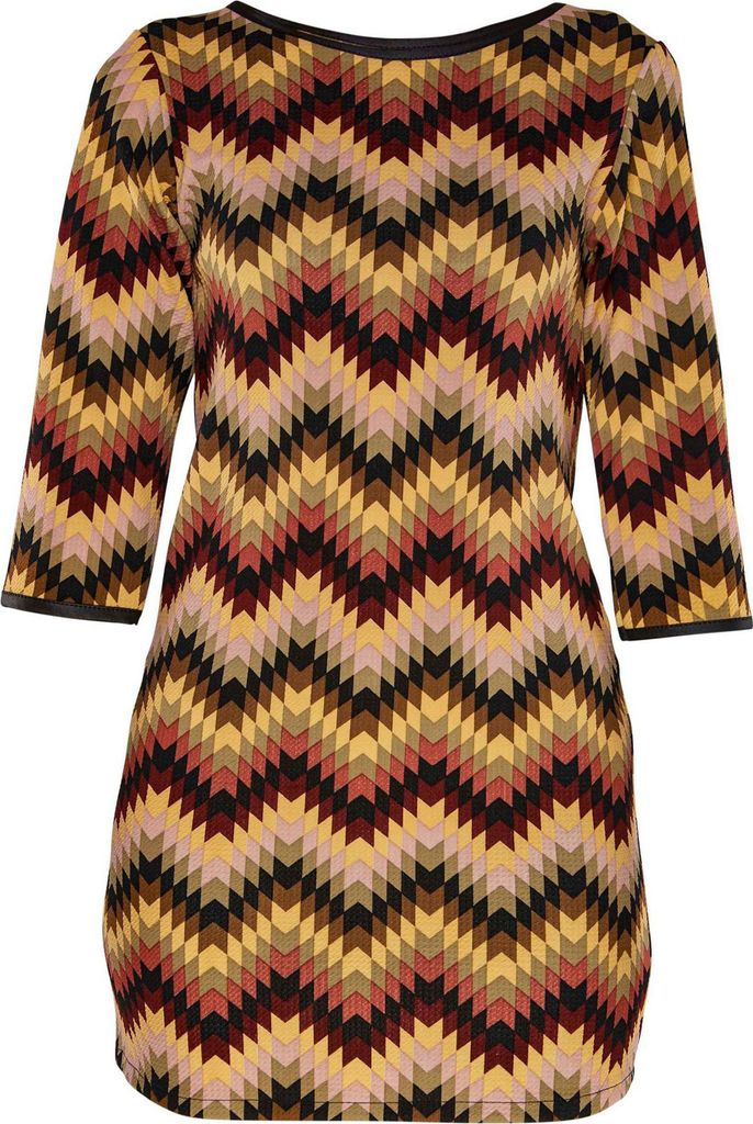 Kleid Reflection mit Zickzack-Muster, geradem Schnitt und casualem Look
