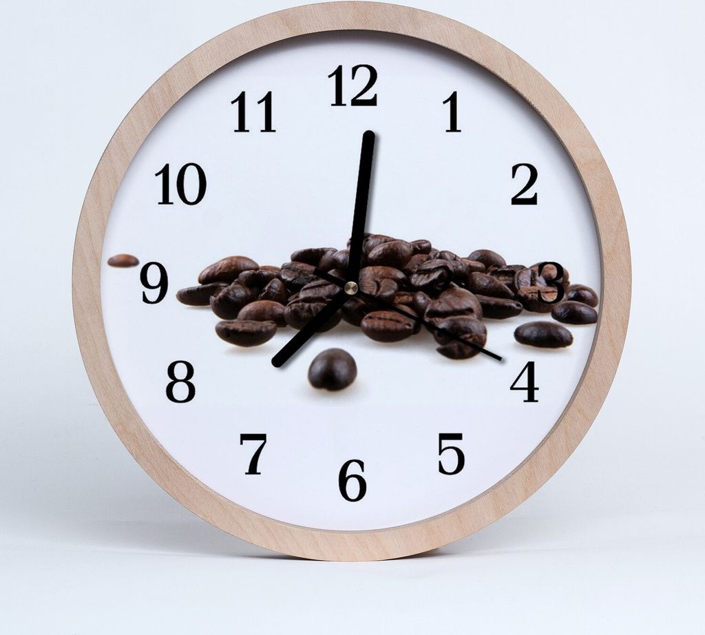 Holzuhr 30fi cm wanduhr - Kaffeebohnen