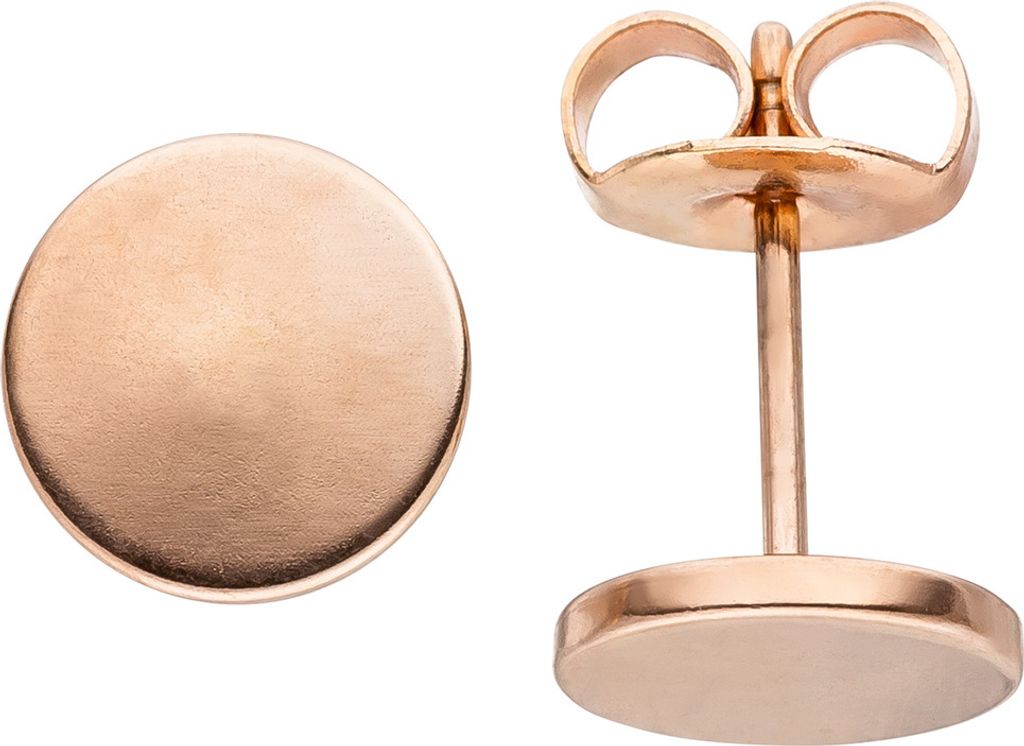 Ohrstecker 8mm Ohrringe Studs Ohrschmuck rund Edelstahl mit Rotgold-Farbe
