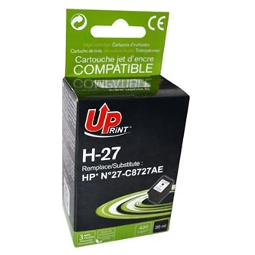 Consommable d'impression noir UPrint HP 27 pour une bureautique fluide