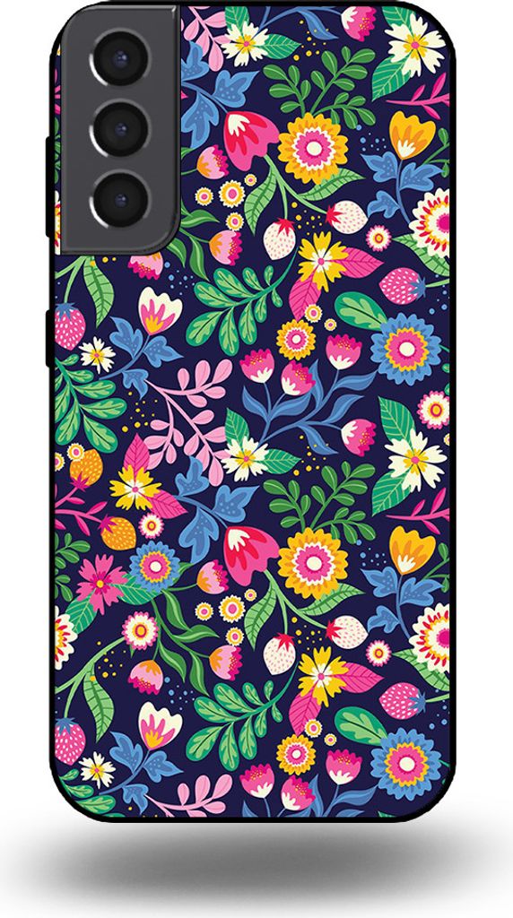 Smartphonica Handytasche passend für Samsung Galaxy S21 Plus mit Blumendruck - TPU Back Cover Case Blumendesign