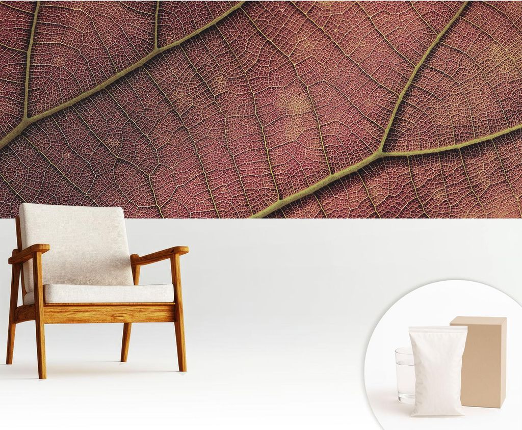 Fototapete - 250x104 cm - Tapete - Wandtapete - Wandbilder - Dekofolie - Tapete Folie - Wand - Dekoration - Wohnzimmer - Blattartige Textur
