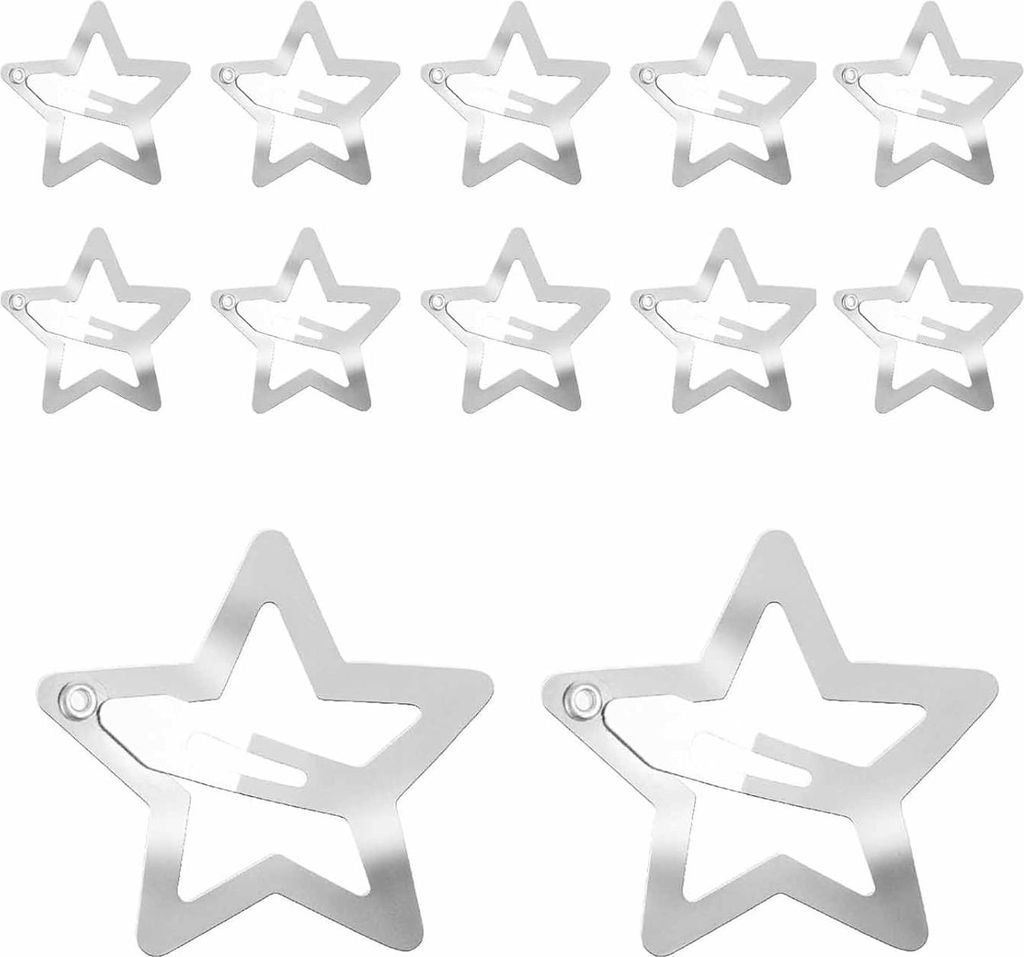10 Stück Stern Haarspangen Nickelbeschichtete Dopamin-Stern Produktbild 