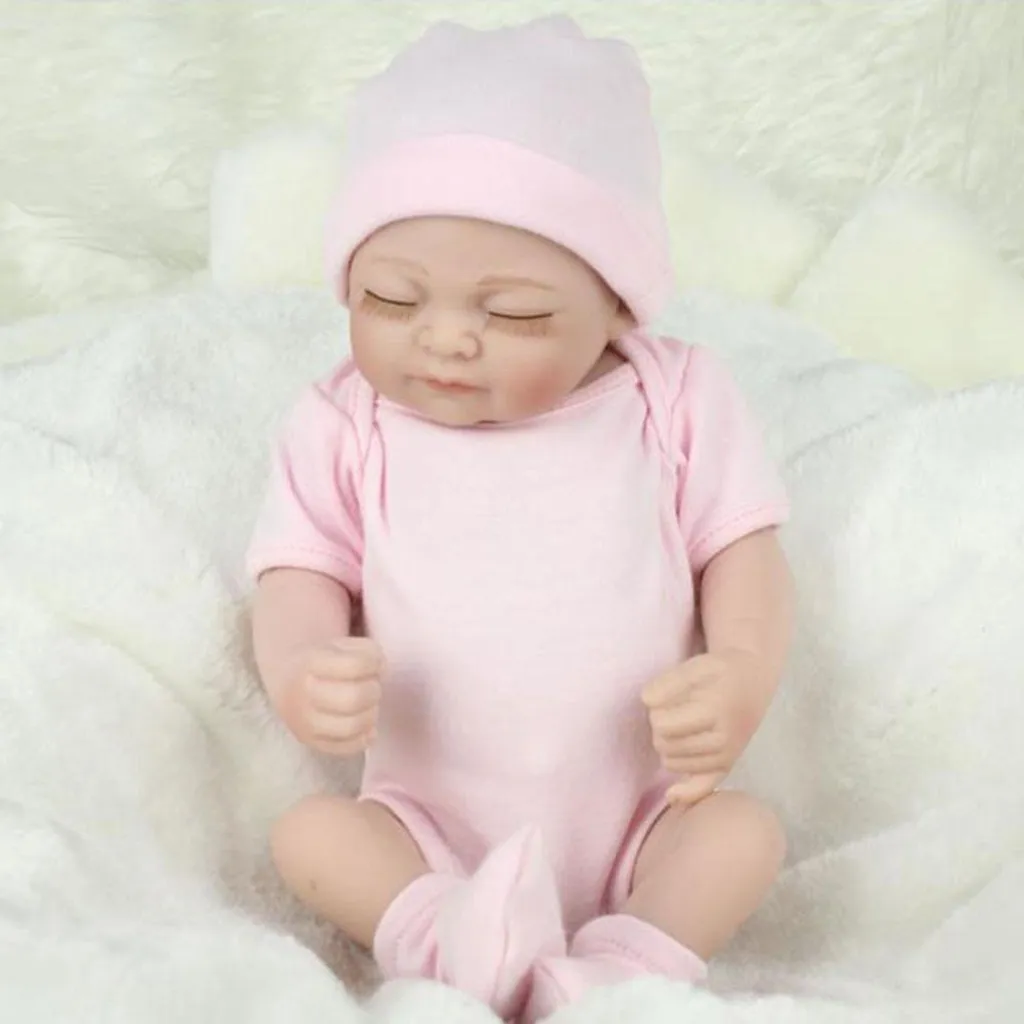 Bébé de simulation souple lavable, jouet éducatif en vinyle bleu