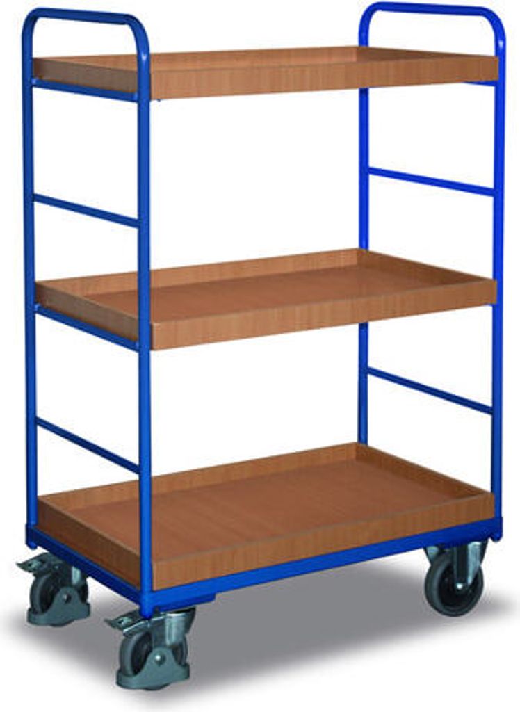 Etagenwagen mit 3 Kästen - Traglast 250 kg - 1.530 x 800 x 1.260 mm (HxBxT)