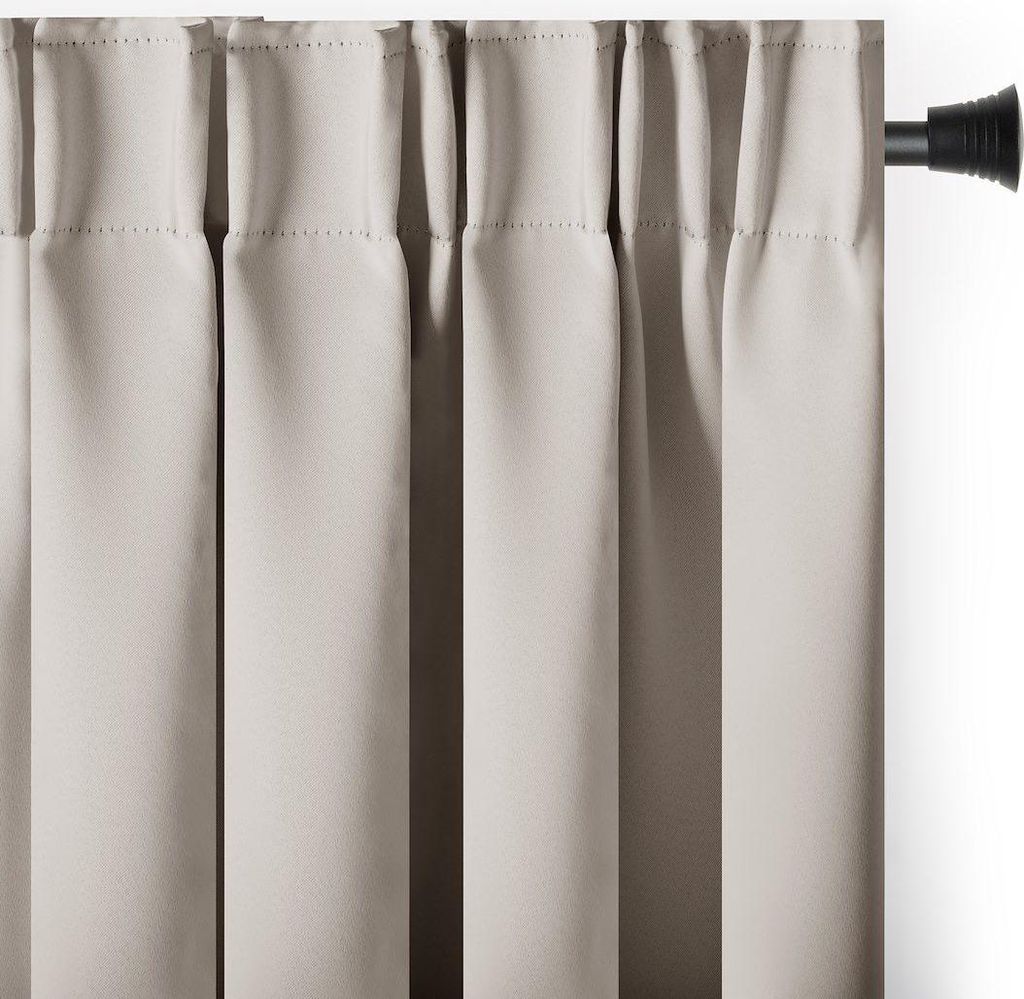 Zasłona blackout 90% na taśmie z szarfą 140x175 j. beżowa Zdjęcie produktu 