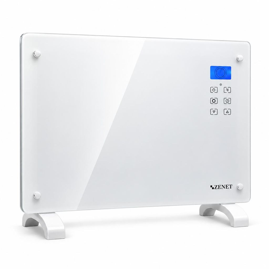 ZENET ZET-526 Glaskonvektor 1500 W Weiß | Elektroheizung Produktbild  KI-generiertes Bild