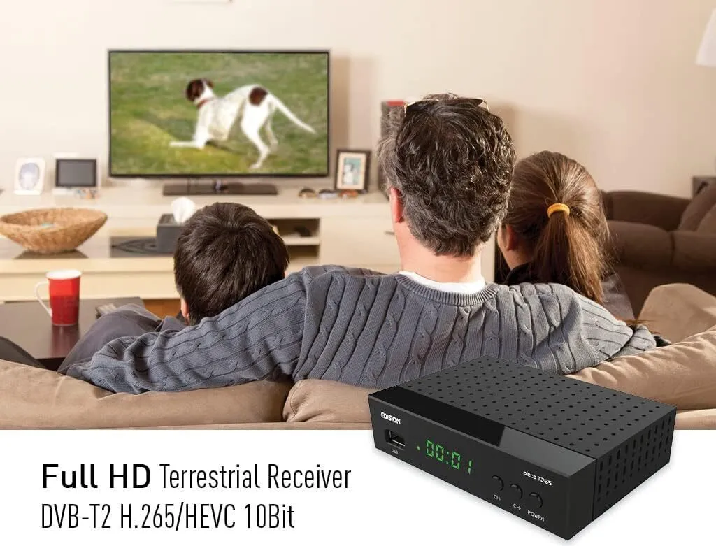 Décodeur TNT HD DVB-T2 Edision Picco T265 H.265 HEVC avec Port USB - 11