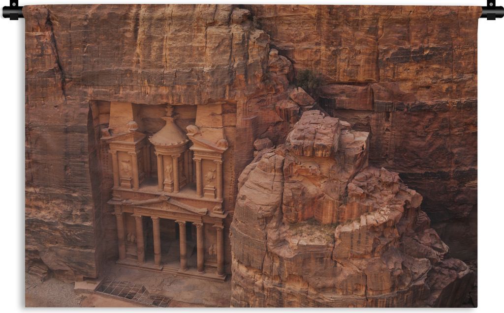 MuchoWow Wandteppich Wandbehang Antiker, aus Sandstein gehauener Tempel in Petra in Jordanien 60x40 cm Tapisserie Dekoration Wandtuch - Wanddekor...