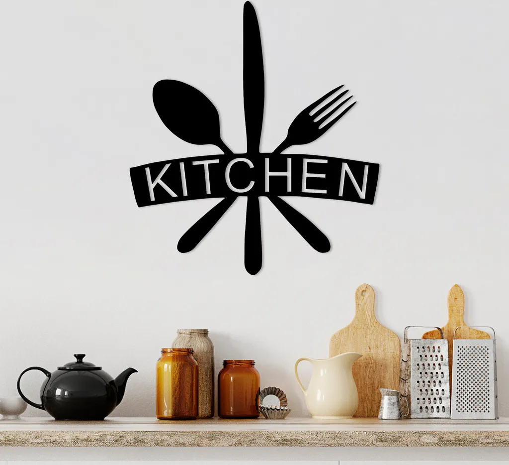 Occasione Wallity! Decorazione Parete Cucina Metallo Nero 68x66cm