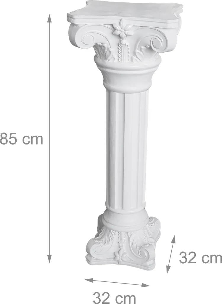 Colonne corinthienne 85 cm blanche - Piédestal robuste pour exposition