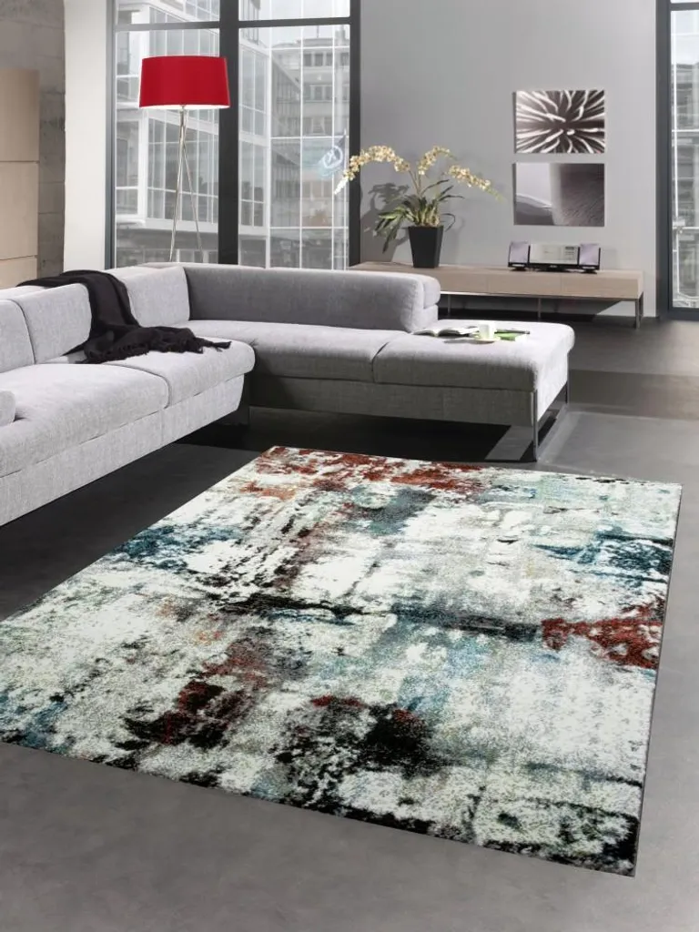 Tapis de salon abstrait 120x170 cm pour masquer l'usure de vos sols