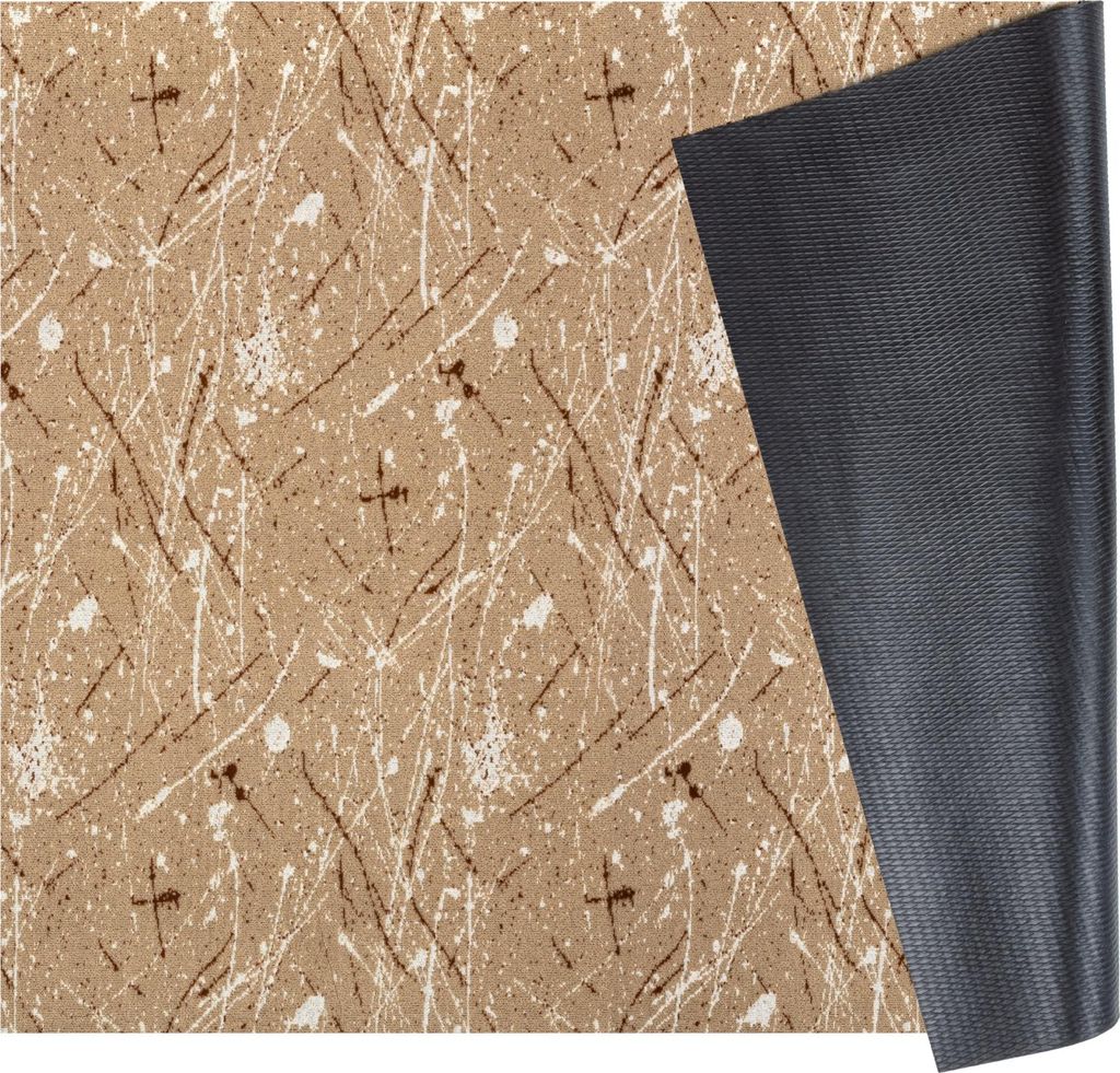 Küchenläufer RAHMA Industrie Spritzer pflegeleicht hochwertig Flurläufer Küchenteppich 67x260cm Beige Robust Teppichläufer