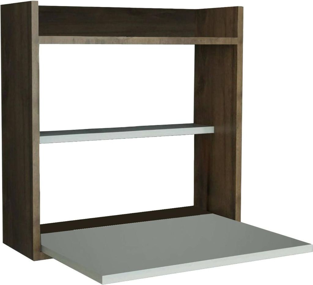 Schreibtisch Pola, Mehrzweckschreibtisch, Bürotisch für PC, Eckschreibtisch, 60x20h60 cm, Weiß und Walnuss