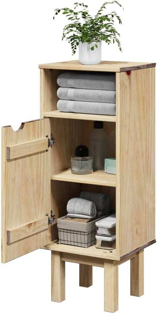 Schlichtes Badschrank OTTA 35x30x90 cm Massivholz Kiefer Design Badezimmerschränke 8401555