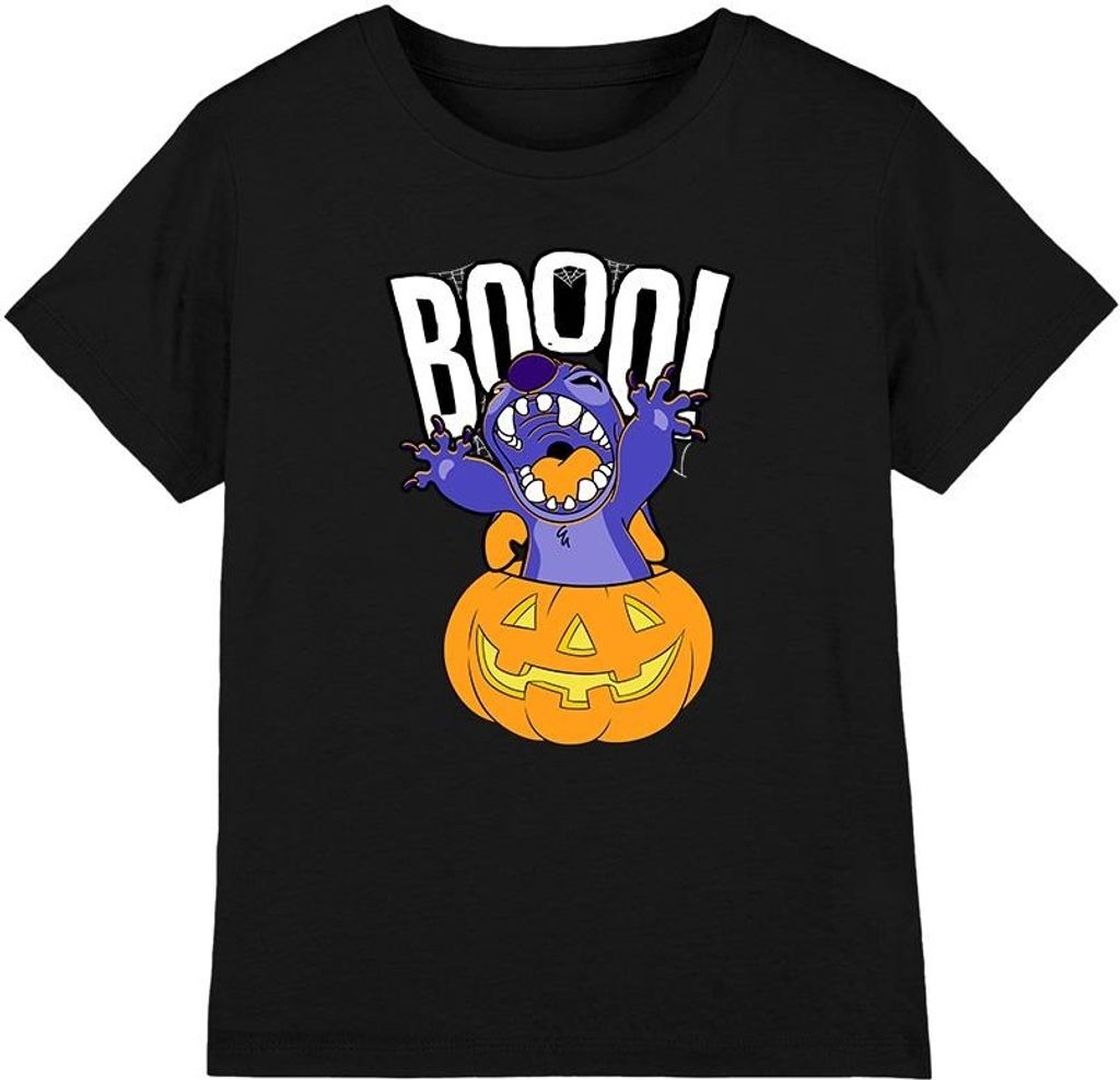 Lilo & Stitch - "Laughing Pumpkin" T-Shirt für Kinder TV3722 (116) (Schwarz)