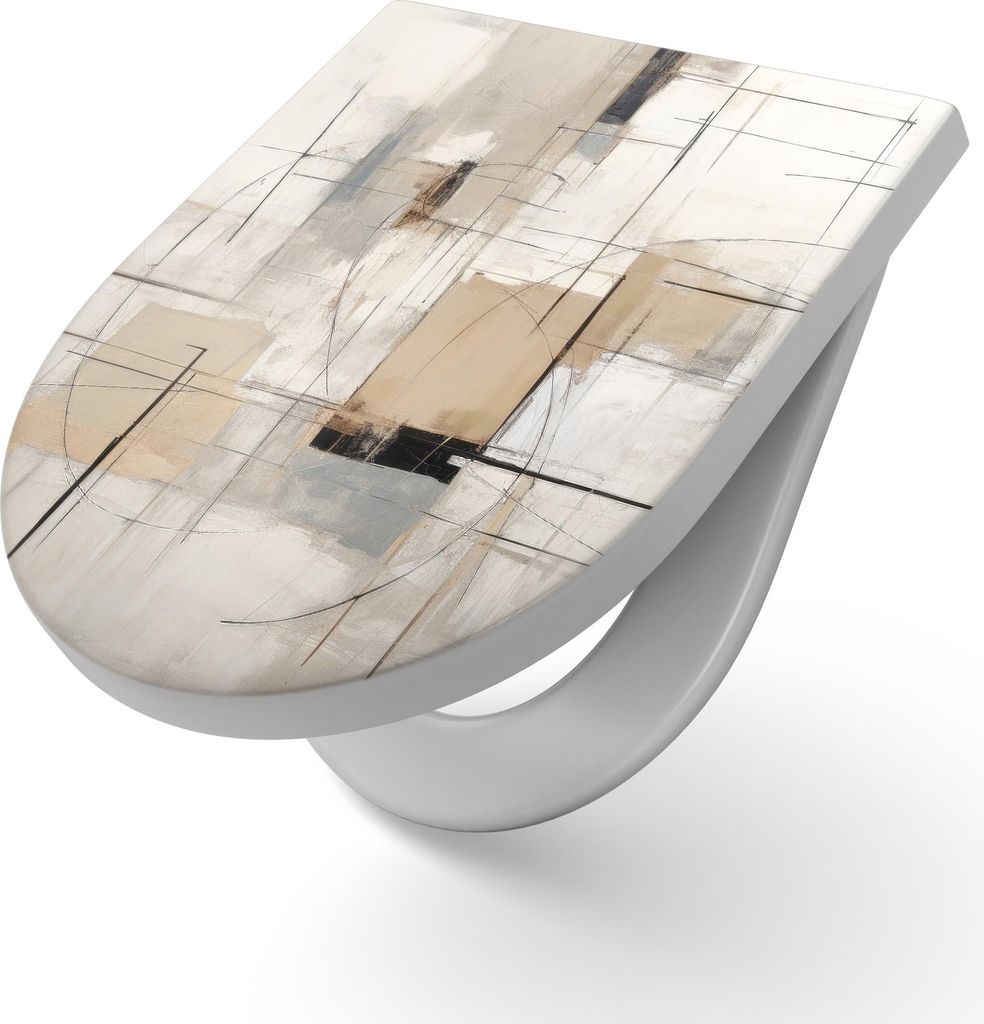 DEQORI WC-Sitz Duroplast 36,4x45,4 cm 'Urbaner Minimalismus' Toilettensitz WC-Brille