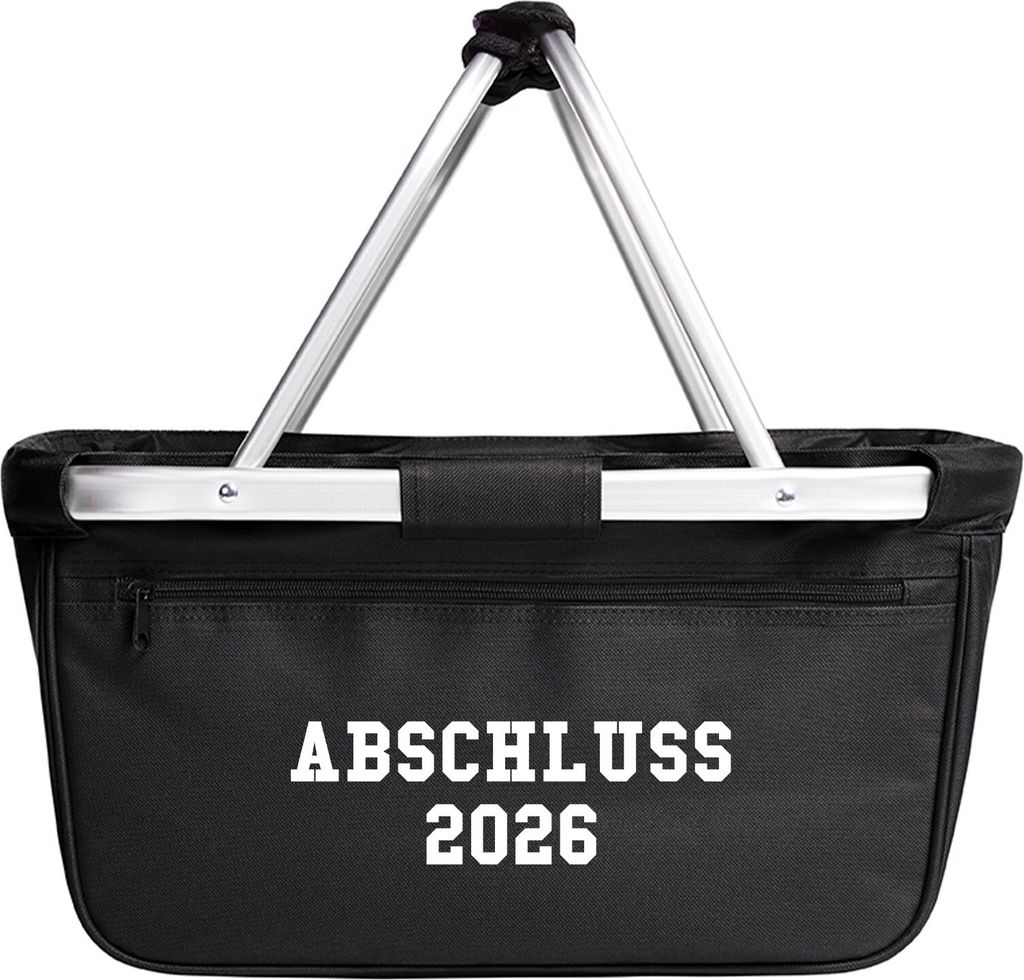 Huuraa Einkaufskorb Abschluss 2026 Schulabschluss 20 Liter Black faltbarer Tragekorb Geschenkidee
