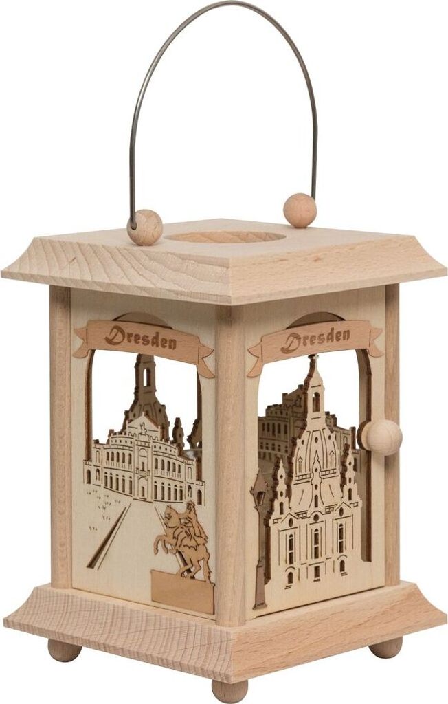 Drechslerei Kuhnert - Tischleuchter Laterne Motiv Dresden - Maße ca. 11,5 x 11,5 x 17cm - 27036