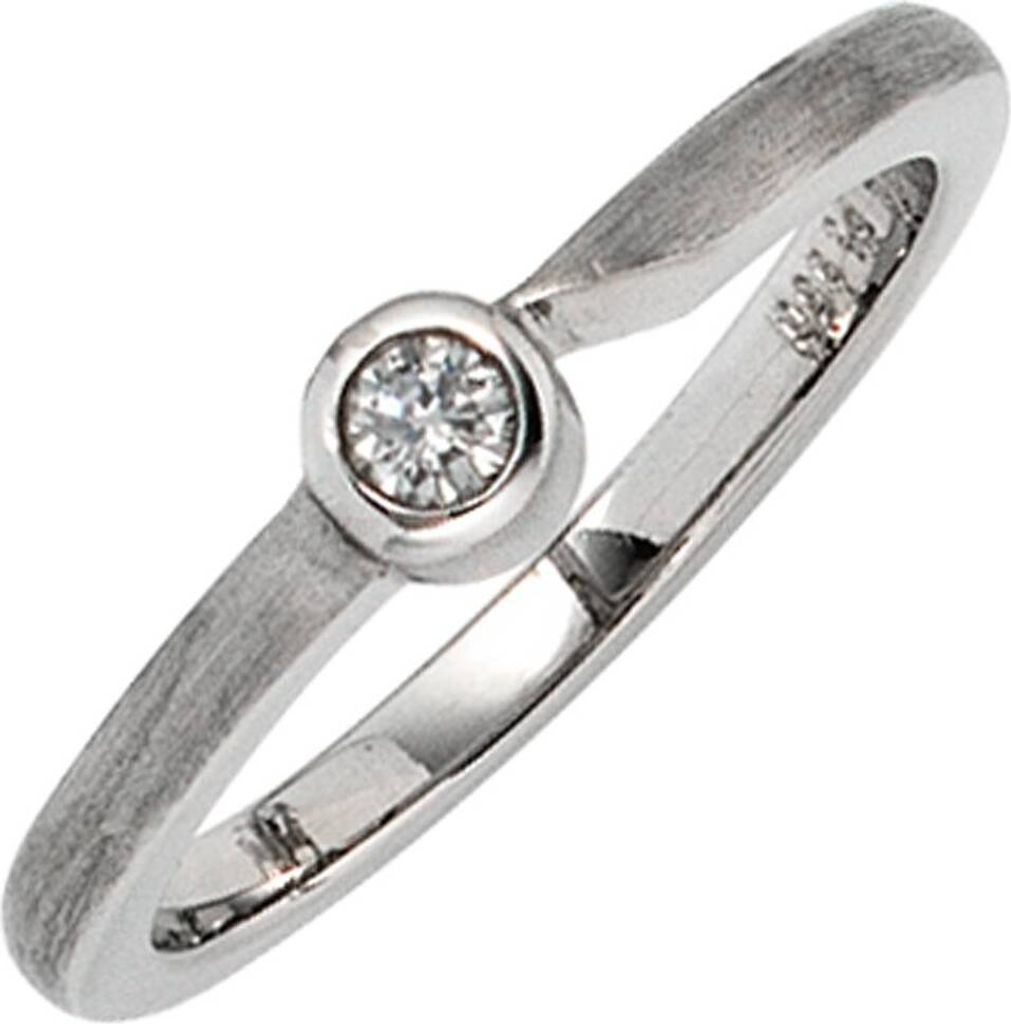 JOBO Damen Ring 950 Paltin teilmattiert 1 Diamant Brillant Produktbild 