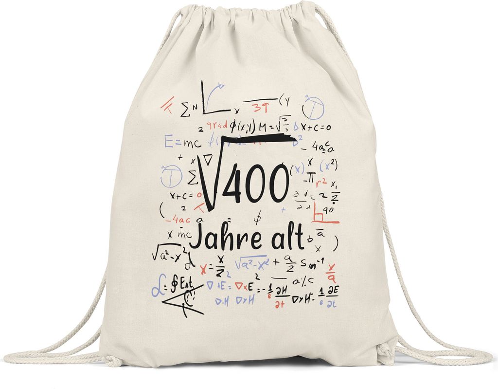 Wurzel von 400 Jahre Alt Turnbeutel Gymsack 20. Geburtstag Humorvolles Motiv als Geburtstagsgeschenk Geschenkidee