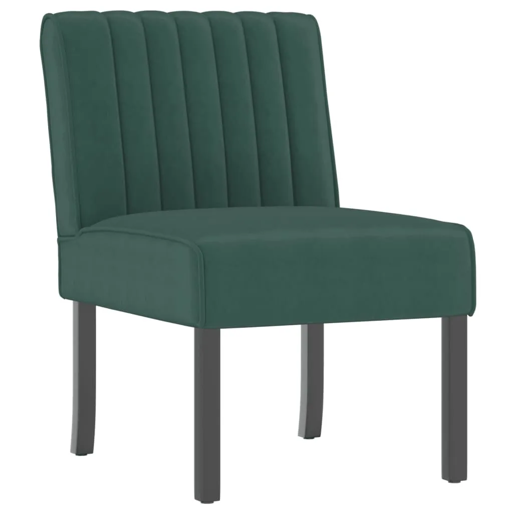 Sedia Imbottita in Velluto Verde Scuro: Comfort Artigianale per Interni
