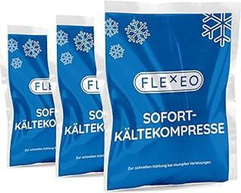 FLEXEO Sofortkältekompresse 13 x 8 cm klein Sofort-Kältekompresse Kälte-Sofort-Kompresse Kühlpack Kühlakku Kältekompresse Kühlkompresse Inst...