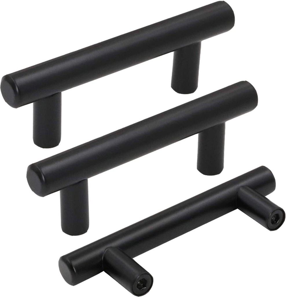 15 Stück Möbelgriffe Schwarz 64mm Schrankgriffe Schwarz Griffe für Küchenschränke Türgriffe Küche Möbelgriffe Edelstahl Küchengriffe Schwa...