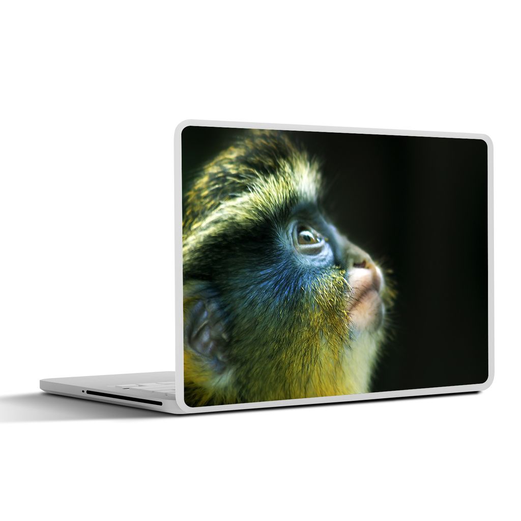 MuchoWow Laptop Aufkleber Sticker Cover Affe - Fell - Schwarz 31x22.5 cm - Laptop-Deko