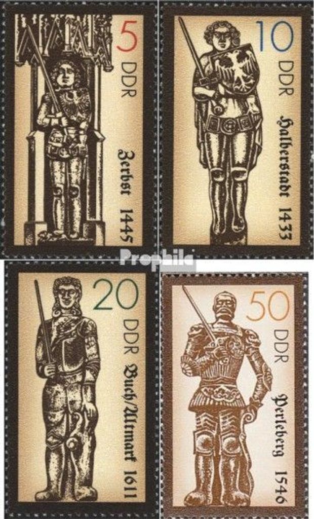 Briefmarken DDR 1989 Mi 3285-3288 (kompl.Ausgabe) postfrisch Historische Denkmale: Rolandsäulen (II)