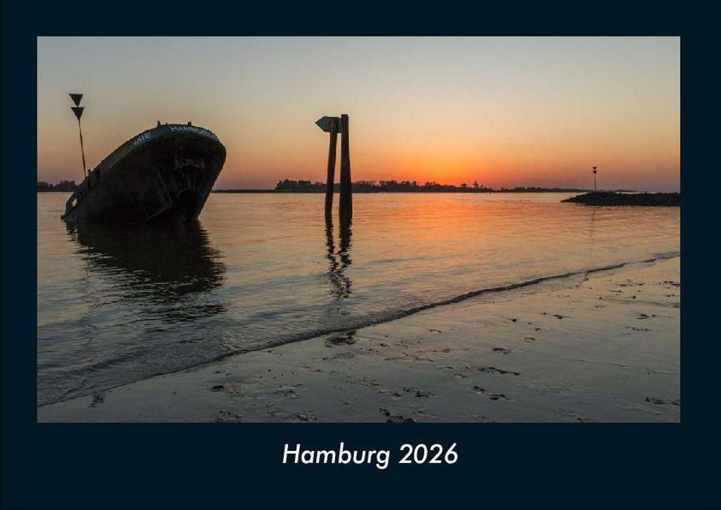 Hamburg 2026 Fotokalender - Querformat DIN A4, Monatskalender mit Bild-Motiven aus Orten und Städten, Ländern und Kontinenten