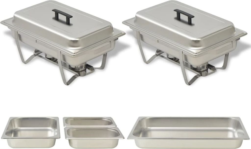 "SALE 2026"Chafing Dish Set 2-tlg. Edelstahl DE919583 - Chafing Dishes