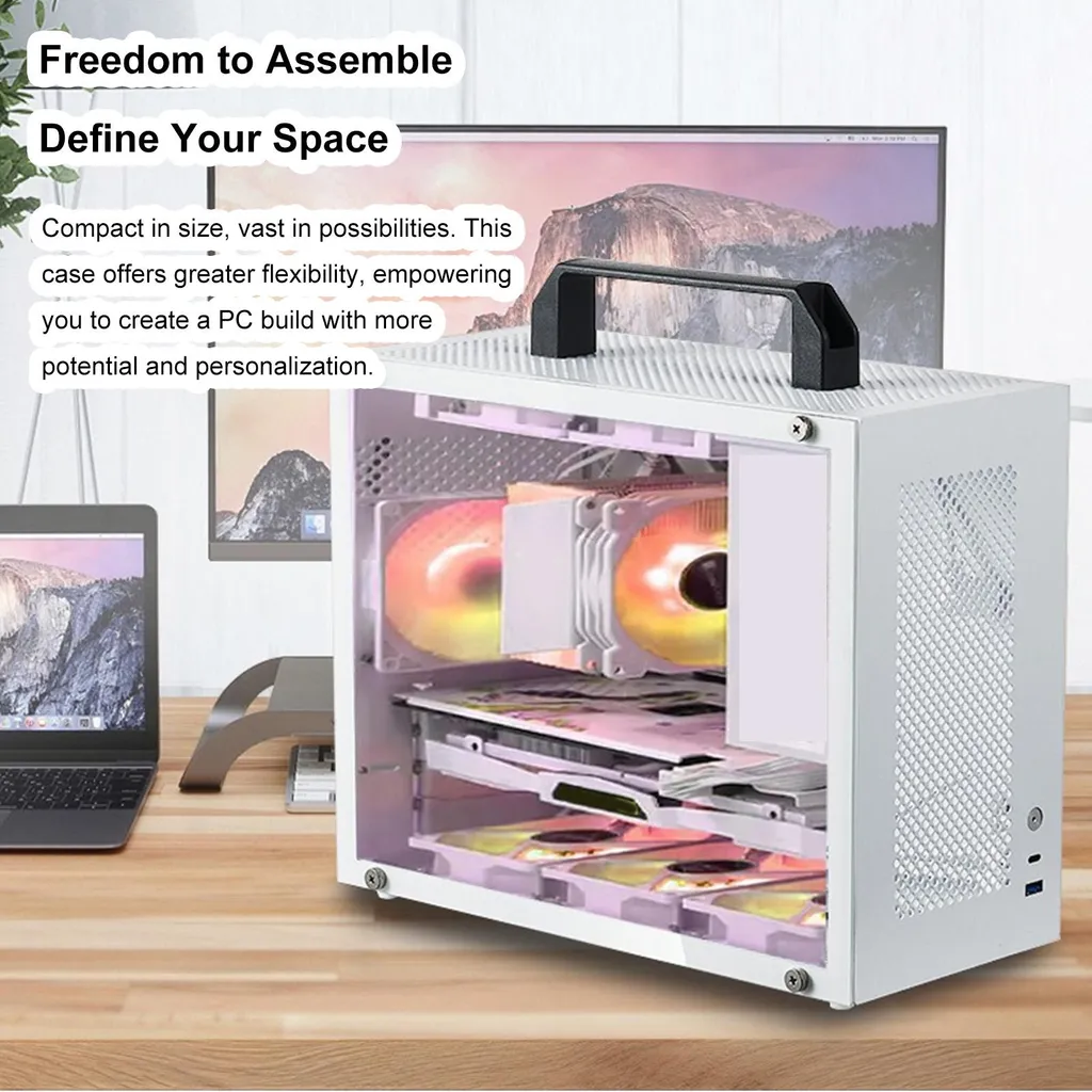 Mini Tour PC Gamer X2 compatible Micro ATX avec poignée de transport