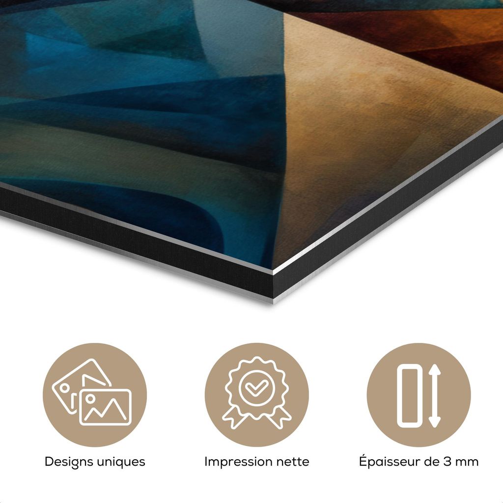 MuchoWow Wanddekoration Metall Metallbild Wandkunst 90x90 cm Porträt - Abstrakt - Formen MuchoWow Aluminium Gemälde - Dekoration - Industrial - M...