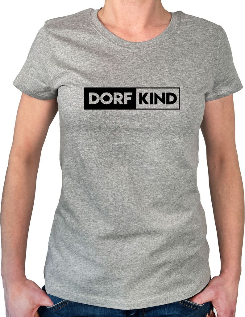 Huuraa Womans T-Shirt Dorfkind Modern Geschenk Größe L Sport Grey Bio Baumwolle Fairtrade Dorfkind Präsent