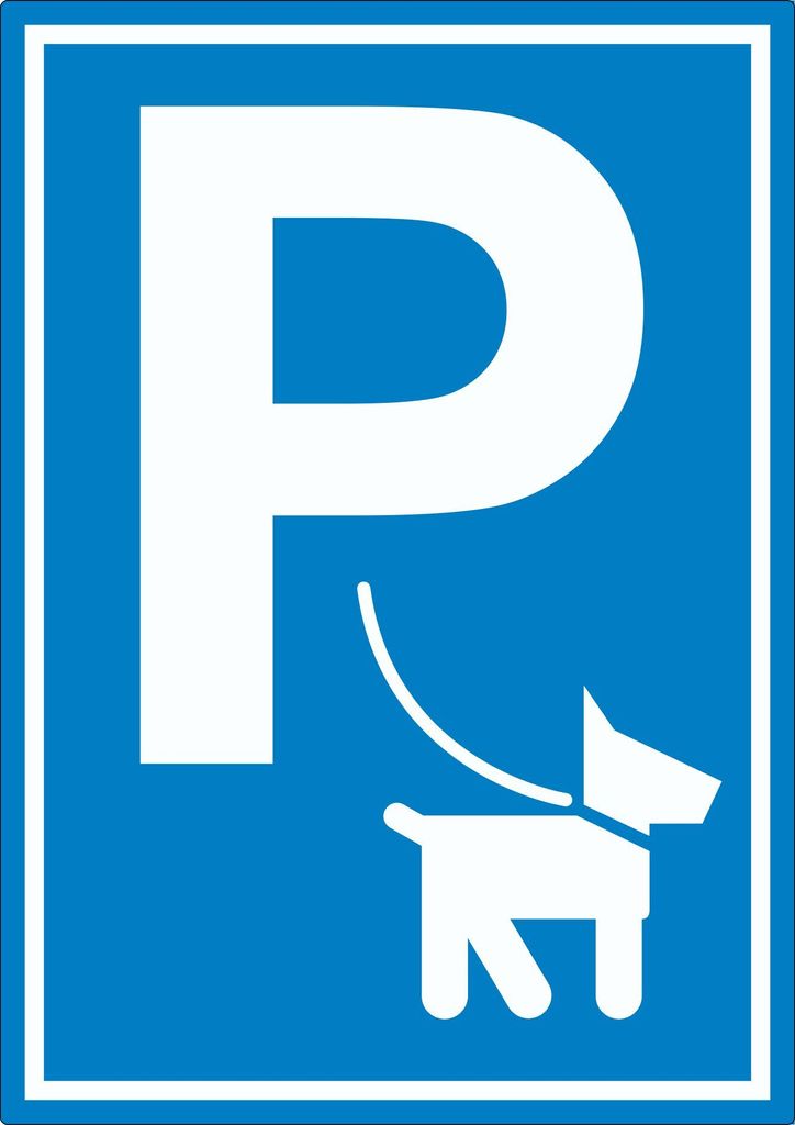 Hundeparkplatz Aufkleber P Hunde A6 (105x148mm)